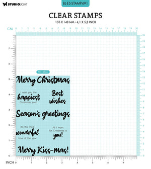 Studio Light - A6 - Clear Stamp Set - Christmas Best Wishes - Laurens Van Gurp