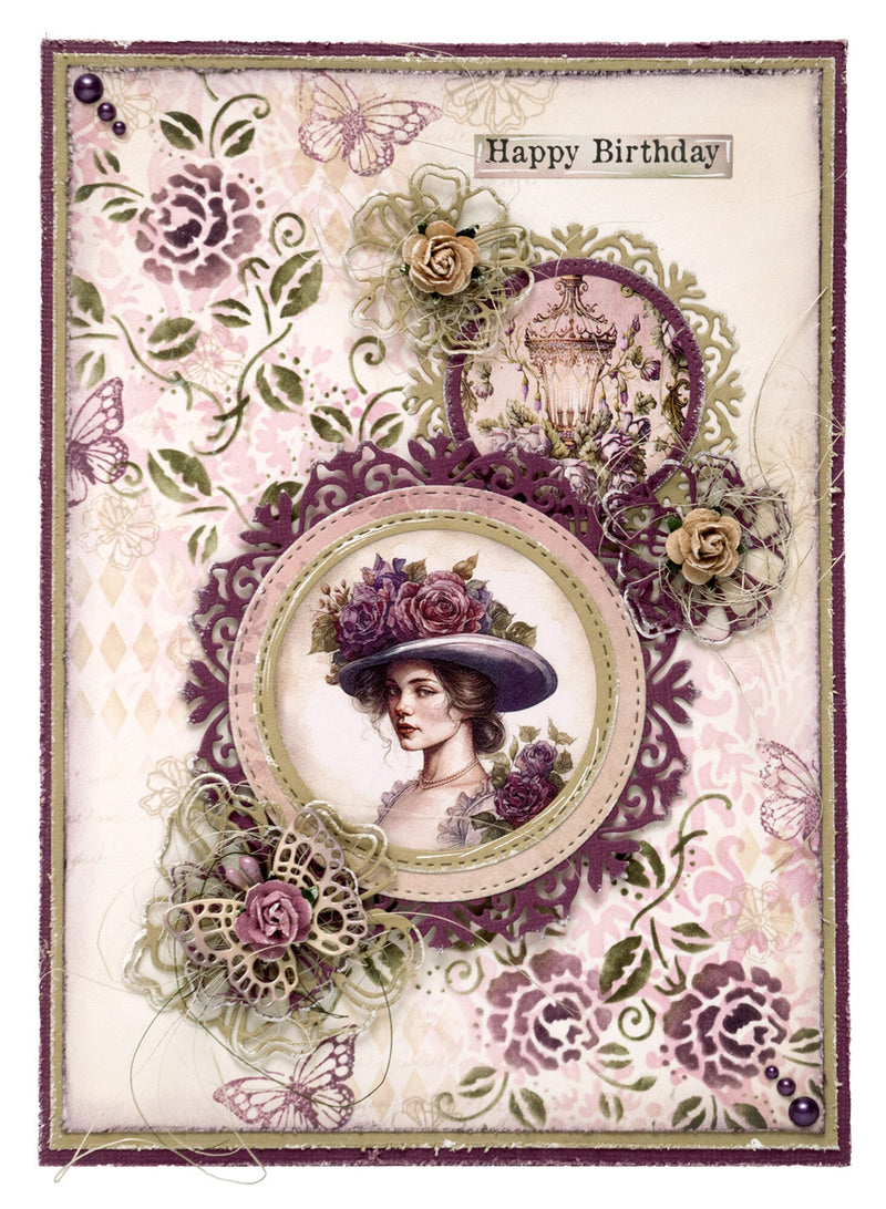 Studio Light - Mask/Stencil - Jenine's Mindful Art - Victorian Dreams - Victorian ATC Backgrounds