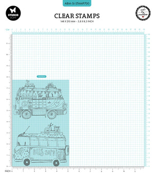 Studio Light - Art By Marlene - Signature Collection - A5 - Clear Stamp Set - Hippie Busses