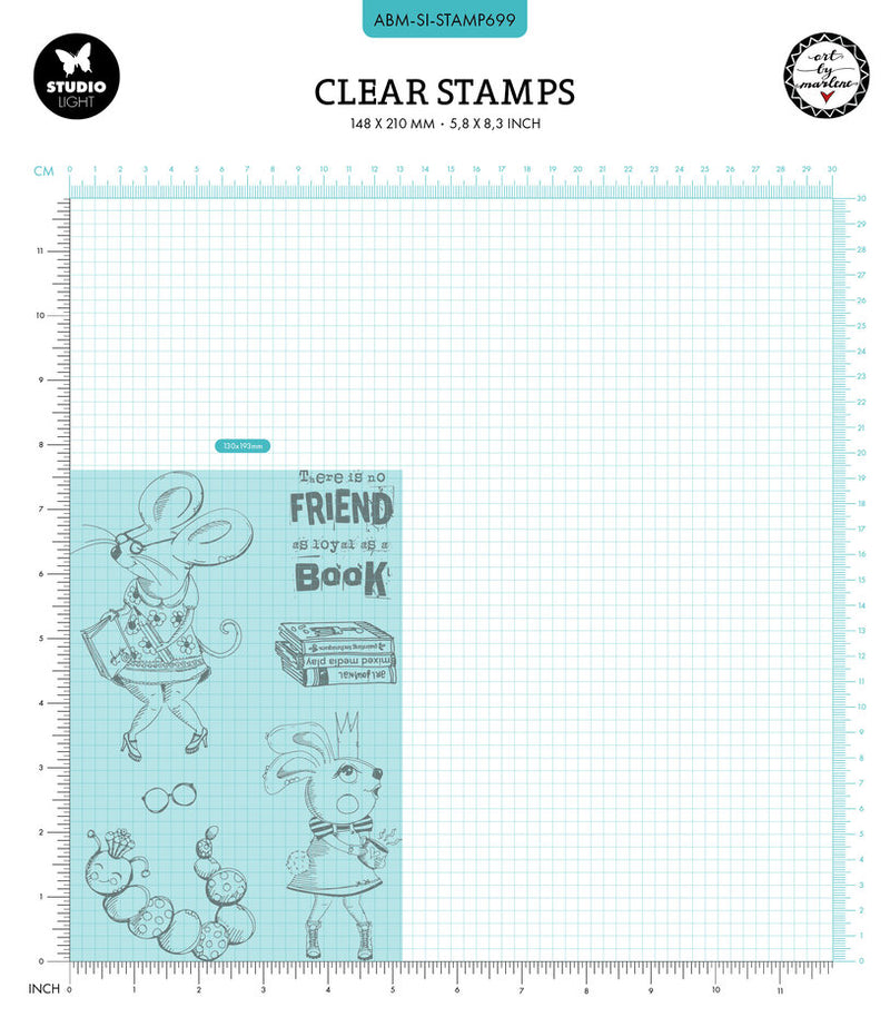 Studio Light - Art By Marlene - Signature Collection - A5 - Clear Stamp Set - Smart Bookworm