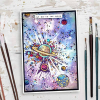 Katkin Krafts - Clear Photopolymer Stamps - Fly Me To the Moon