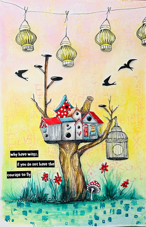 Studio Light - Art By Marlene - A5 - Clear Stamp Set - A Bird Mansion