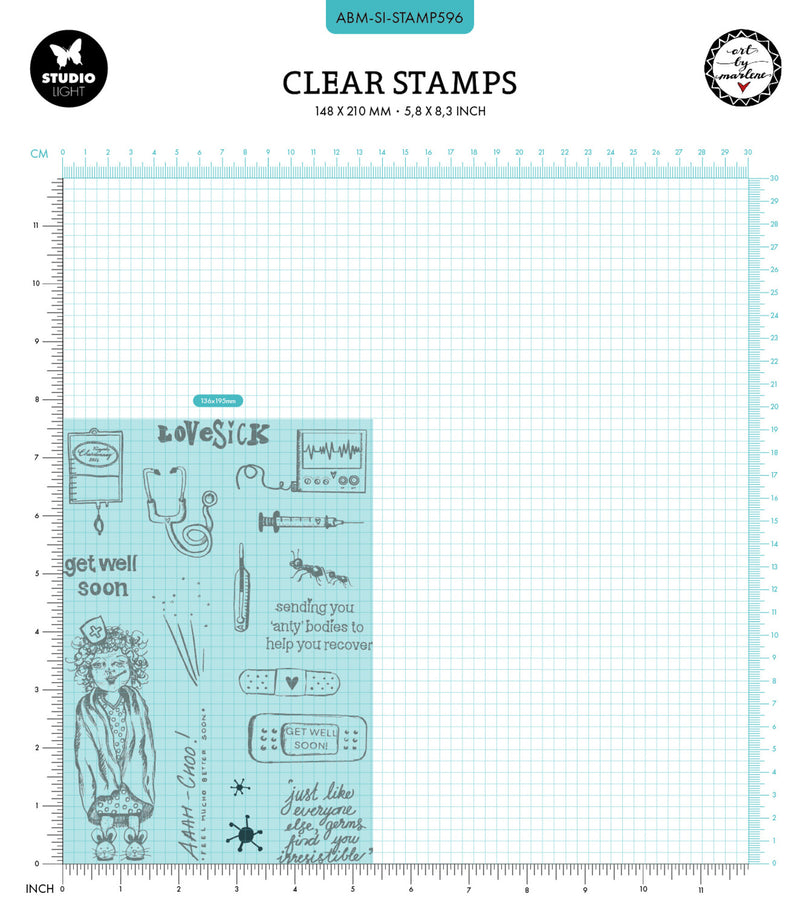 Studio Light - Art By Marlene - Signature Collection - A5 Clear Stamp Set - Aaah-Choo!