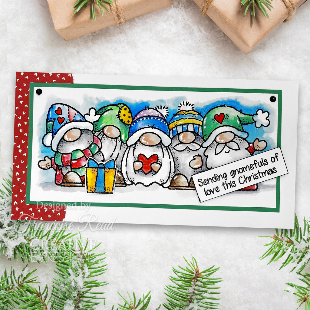 Woodware - Clear Stamps - 2.6 x 8 - Christmas Gnome Gang