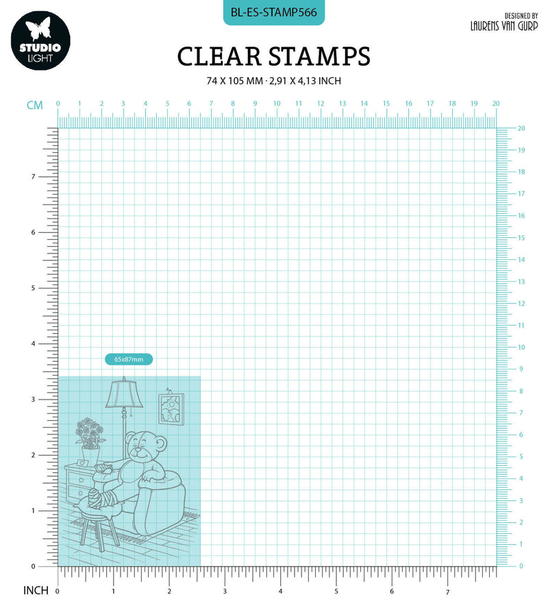 Studio Light - Clear Polymer Stamp - Laurens Van Gurp - Feel Better Soon Bear