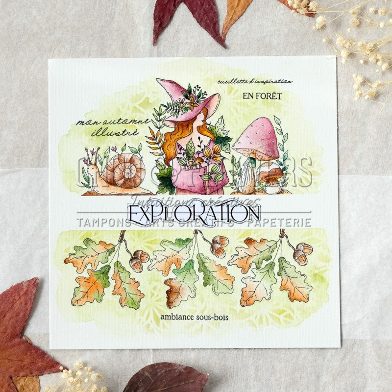 Chou & Flowers - A8 - Clear Stamps - The Woods - Snail