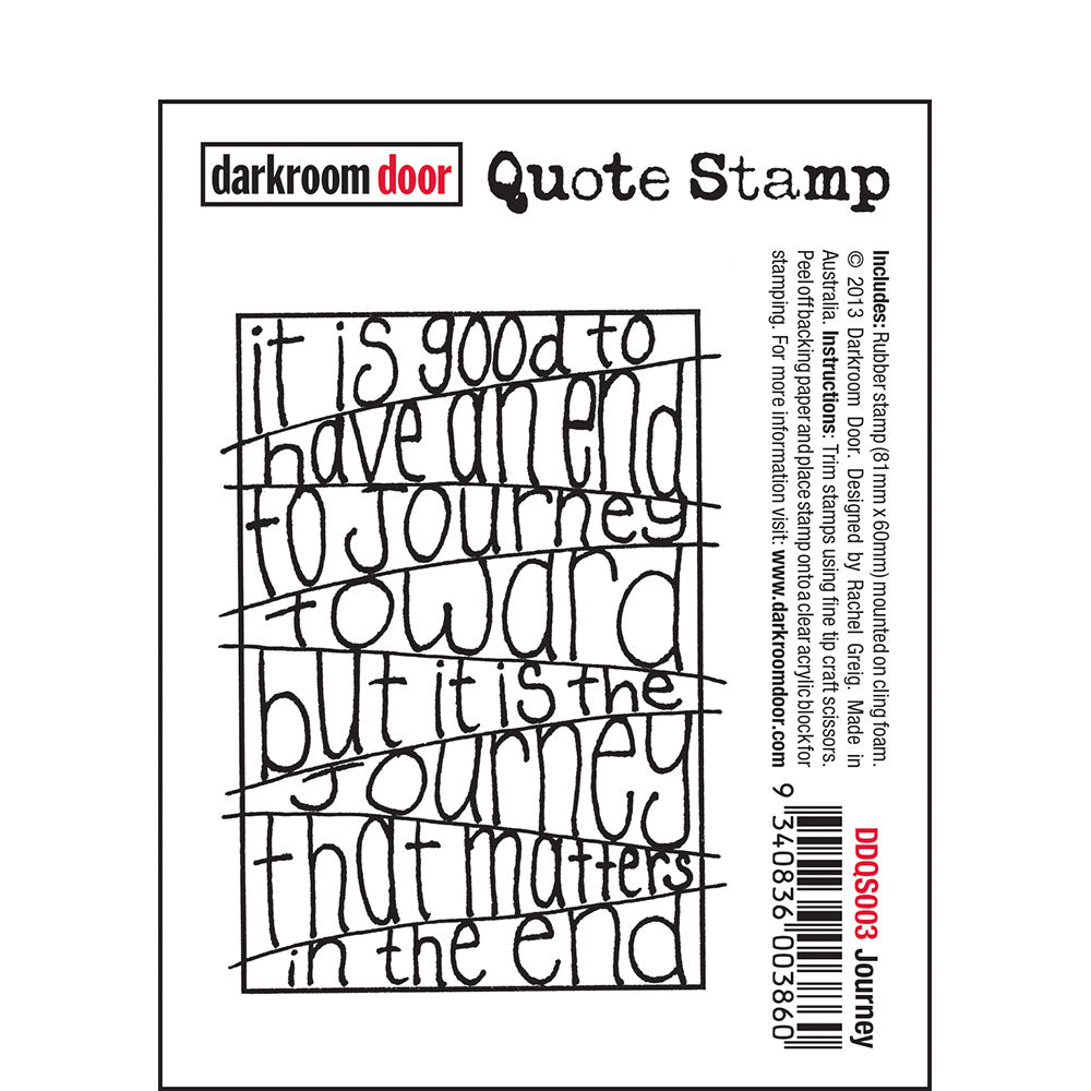 Darkroom Door - Quote - Journey - Red Rubber Cling Stamp