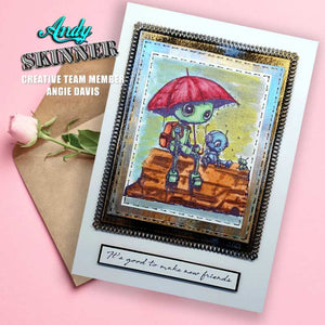 Creative Expressions - Rubber Cling Stamp - Andy Skinner - Bot-ology New Friends