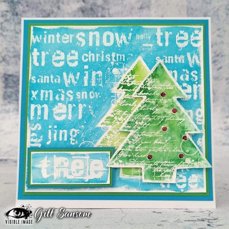 Visible Image - Grunge Christmas Words - Clear Polymer Stamp Set