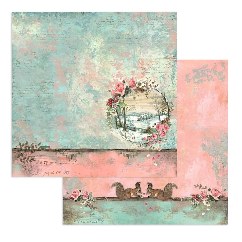 Stamperia - 8 x 8 - Paper Pad - Pink Christmas