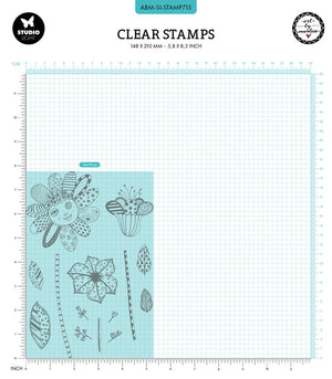 Studio Light - Art By Marlene - Signature Collection - A5 - Clear Stamp Set - Playful Flowers