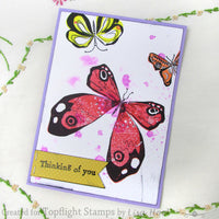 Studio Light - Art By Marlene - A5 - Clear Stamp Set - Layered Butterflies