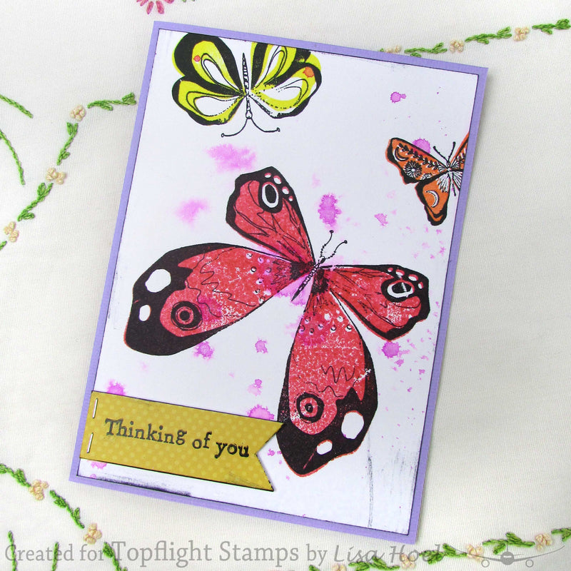 Studio Light - Art By Marlene - A5 - Clear Stamp Set - Layered Butterflies