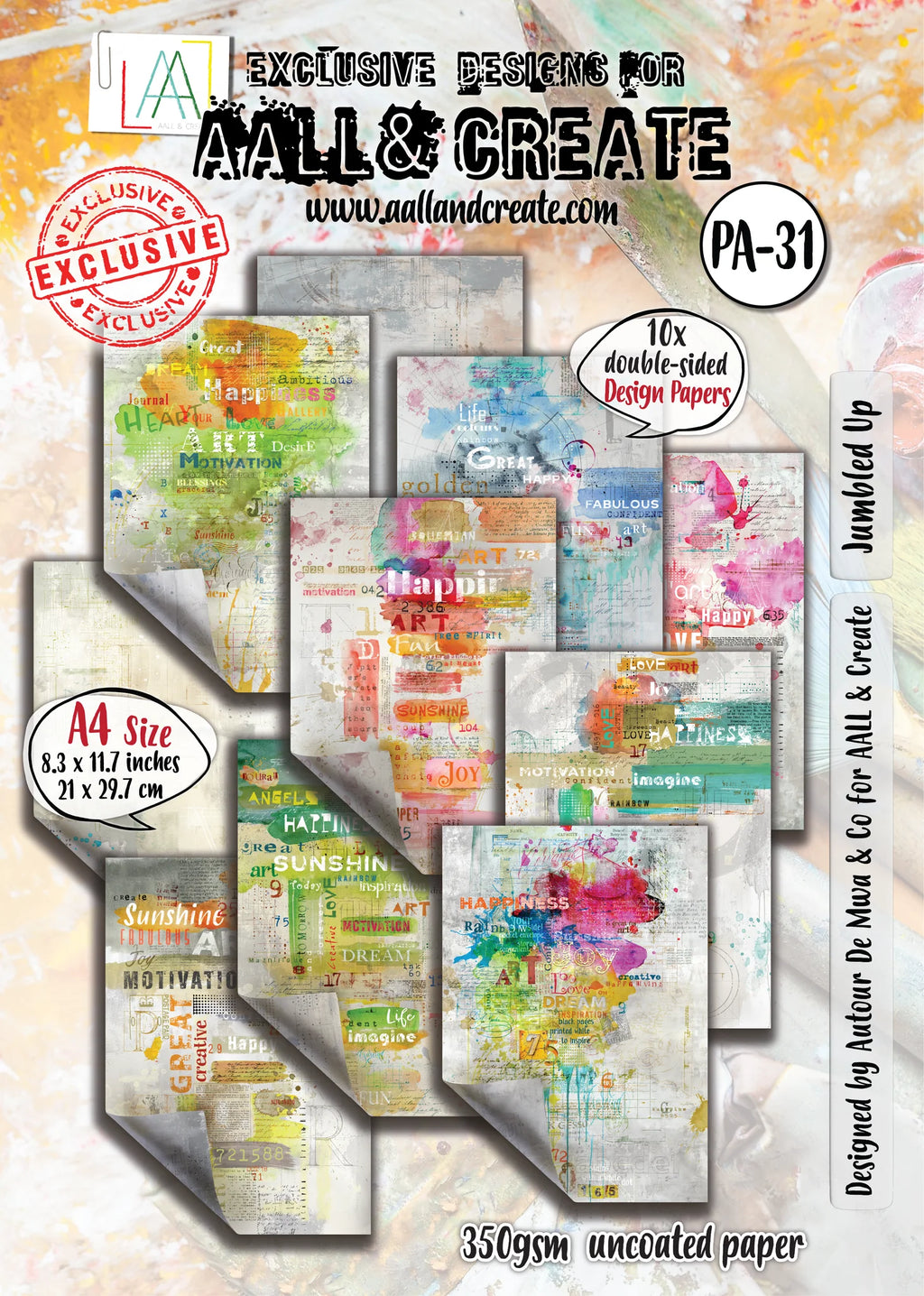 AALL & Create - Design Papers - A4 - PA-31 - Jumbled Up - Autour De Mwa