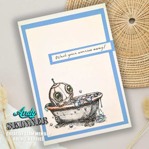 Creative Expressions - Rubber Cling Stamp - Andy Skinner - Bot-ology Wash Your Worries Away