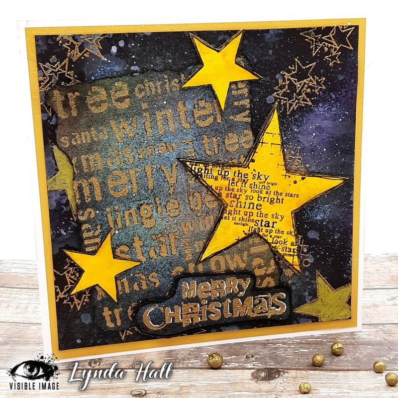 Visible Image - Grunge Christmas Words - Clear Polymer Stamp Set