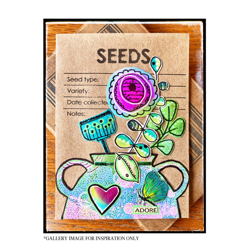 Crafty Individuals - Unmounted Rubber Stamp - 632 - Floral Abstractions Blooms