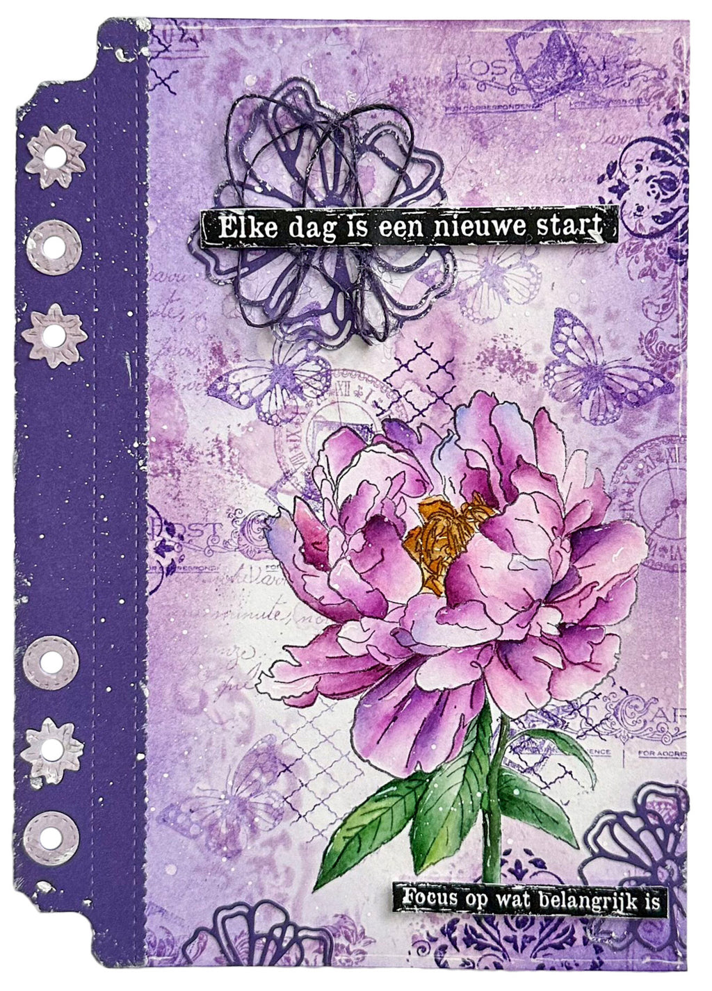 Studio Light - Clear Stamp Set - A5 - Jenine's Mindful Art - Victorian Dreams - Timeless Peony