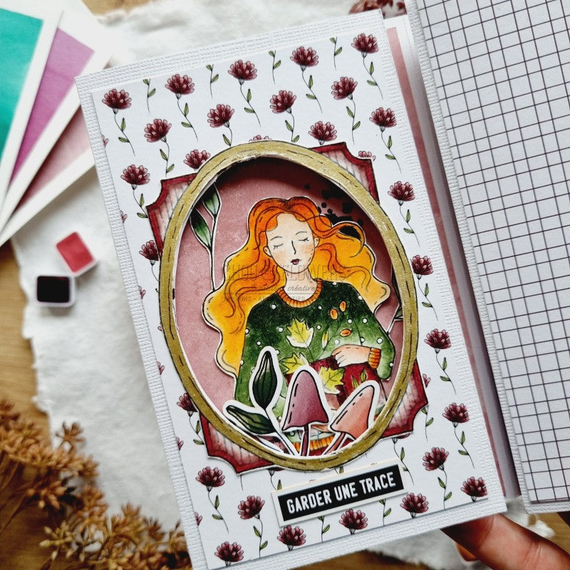 Chou & Flowers - Clear Stamp - A7 - The Woods - Autumn Girl