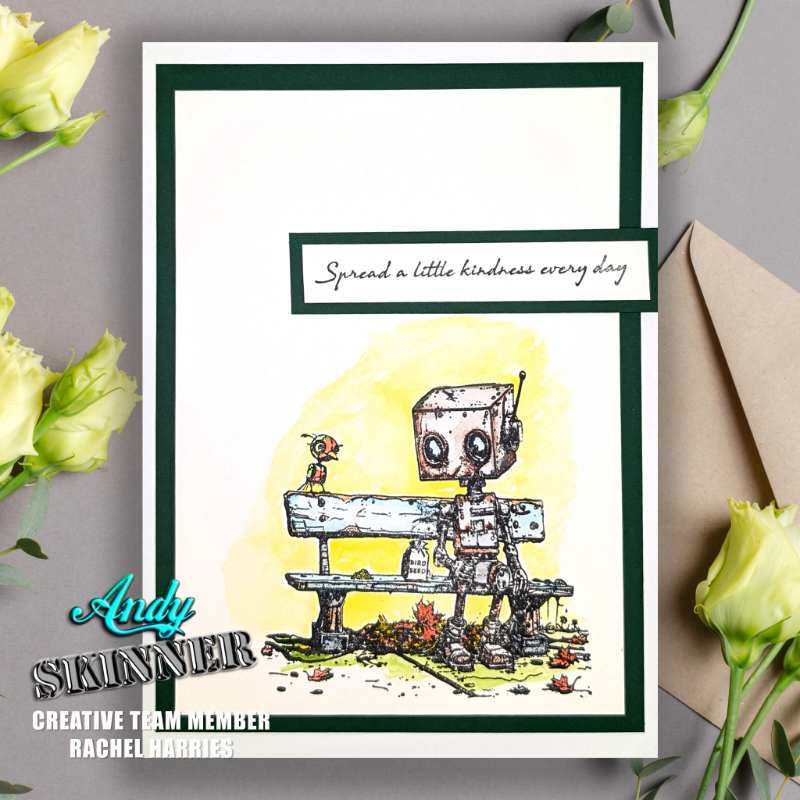 Creative Expressions - Rubber Cling Stamp - Andy Skinner - Bot-ology Spread A Little Kindness