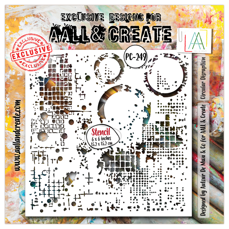 AALL & Create - Stencil - 6x6 - Autour De Mwa - PC-249 - Circular Disruption