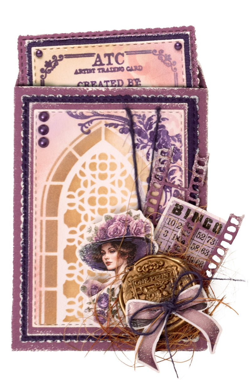 Studio Light - Mask/Stencil - Jenine's Mindful Art - Victorian Dreams - Victorian ATC Backgrounds