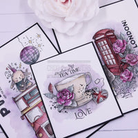 Chou & Flowers - Clear Stamps - A6 - London Cup of Tea