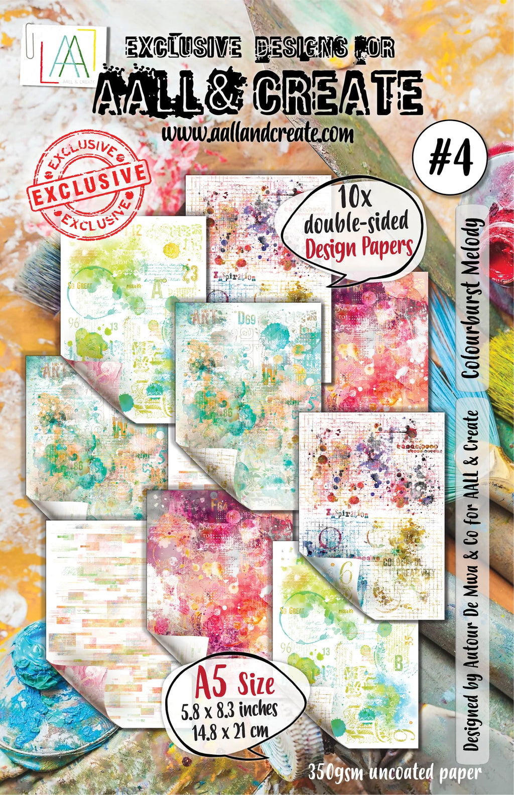 AALL & Create - Design Papers - A5 - 4 - Colourburst Melody - Autour De Mwa