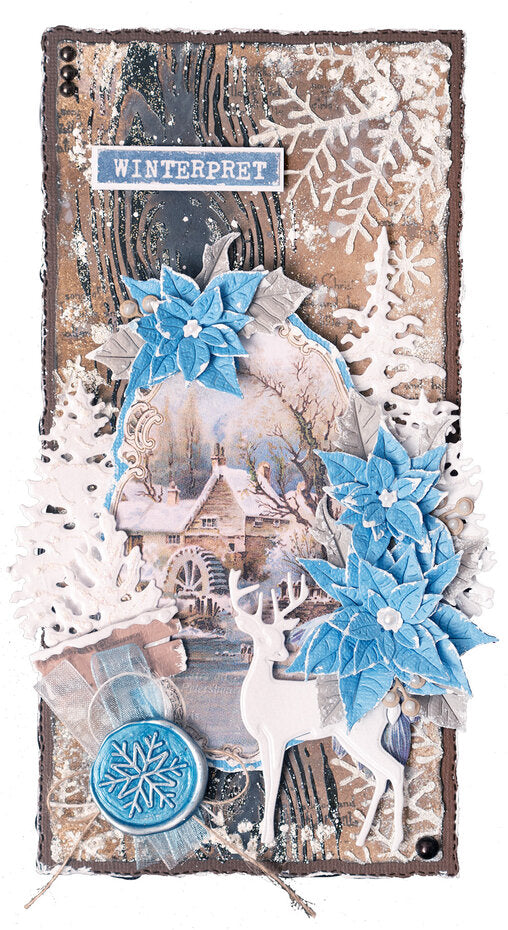 Studio Light - Stencil - Jenine's Mindful Art - Vintage Christmas - Winter Collage
