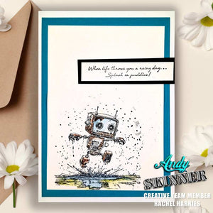 Creative Expressions - Rubber Cling Stamp - Andy Skinner - Bot-ology Rainy Day