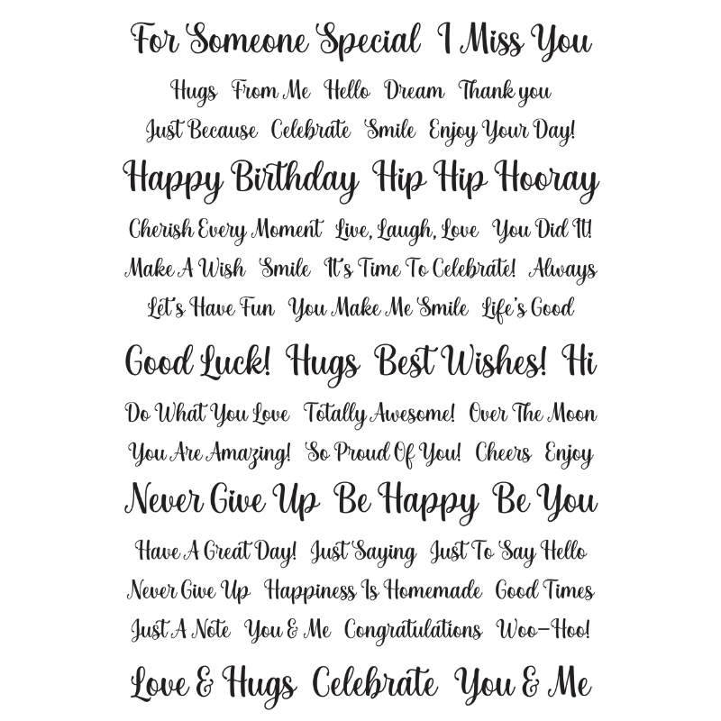 Creative Expressions - Wordies Sentiment Sheets - All Occasion