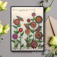Katkin Krafts - Clear Photopolymer Stamps - Dance With Dahlias