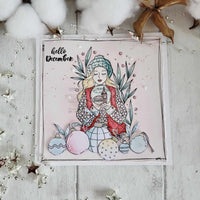 Chou & Flowers - Clear Stamp - A7 - Winter Girl