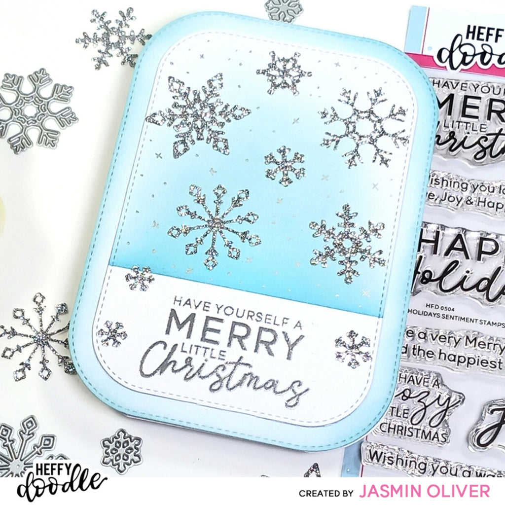Heffy Doodle - Clear Stamp Set - Happy Holidays Sentiments