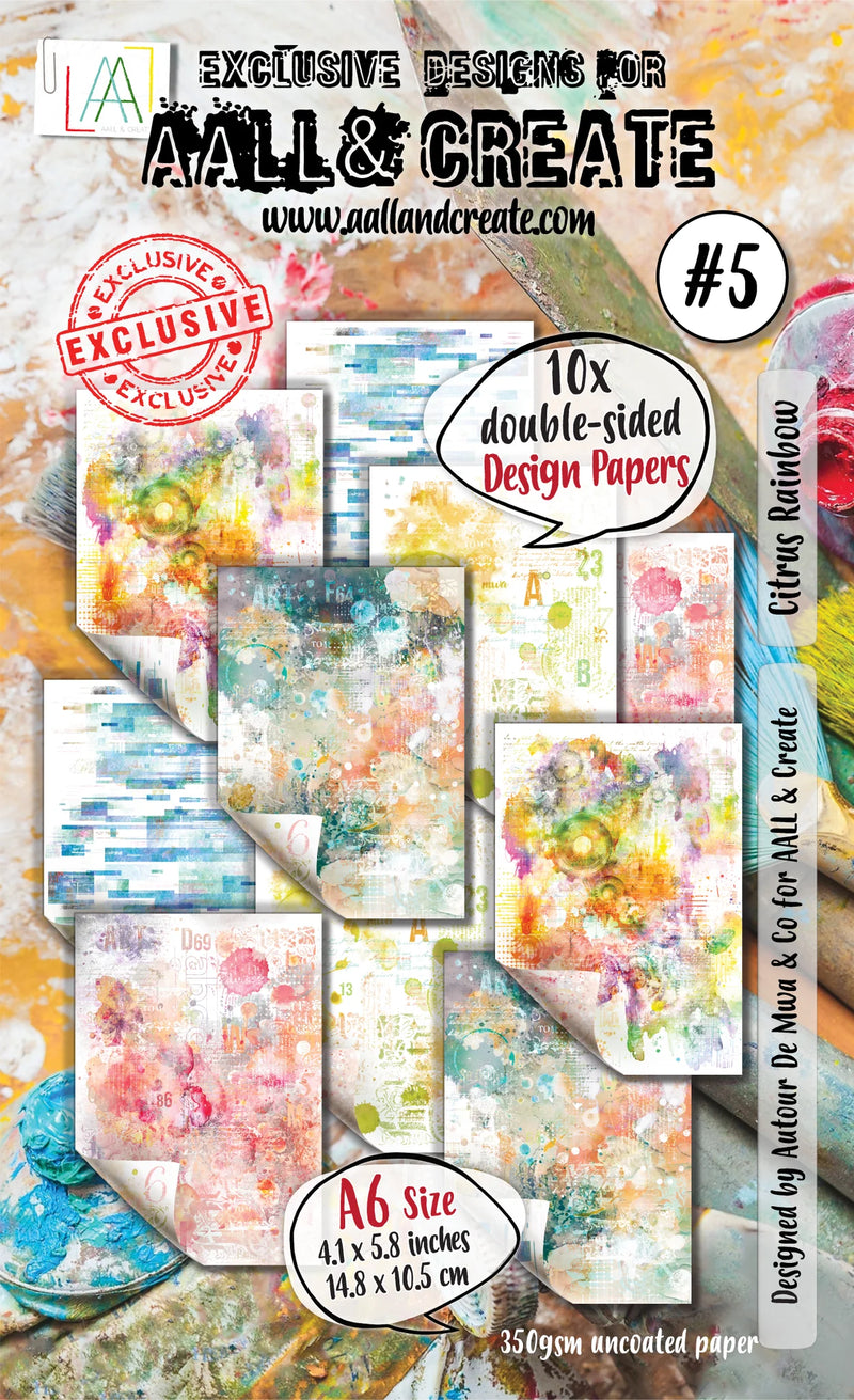 AALL & Create - Design Papers - A6 - 5 - Citrus Rainbow - Autour De Mwa