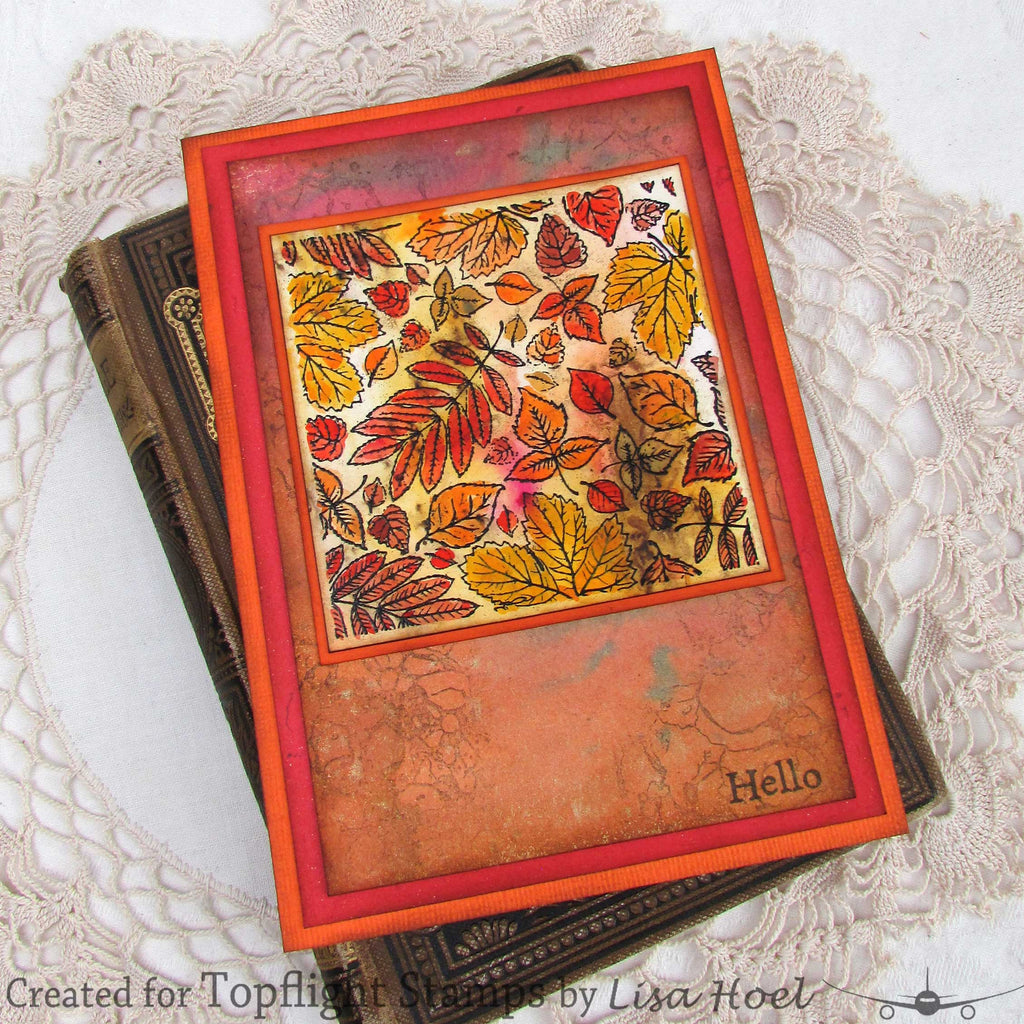 Crafty Individuals - Unmounted Rubber Stamp - 486 - Falling Leaves Repeating Background