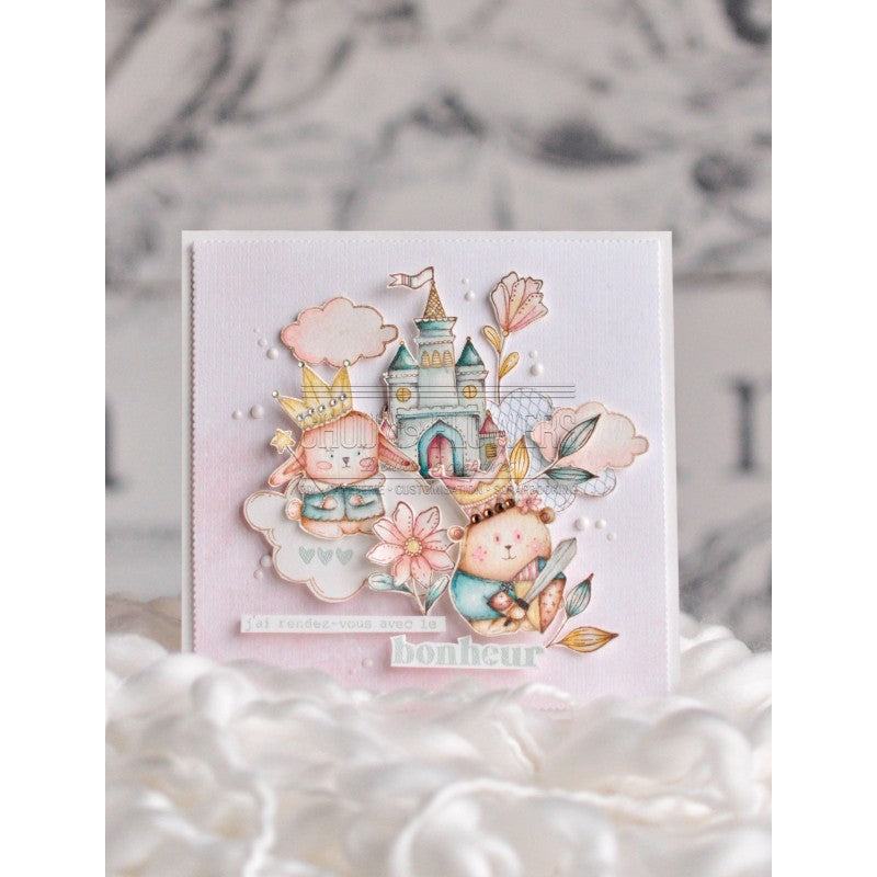 Chou & Flowers - White Rubber Stamps - The Castle - VIC112