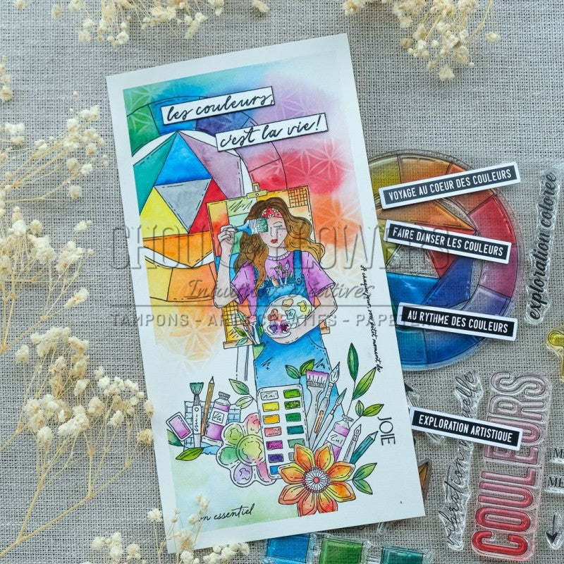 Chou & Flowers - Clear Stamp - A7 - Vibrations - Artist Girl
