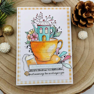 Chou & Flowers - A4 - Clear Stamp Set - Fairy Tea Pot