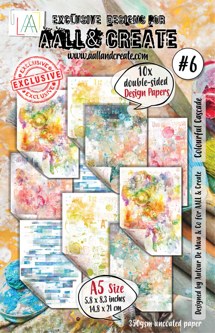 AALL & Create - Design Papers - A5 - 6 - Colorful Cascade - Autour De Mwa