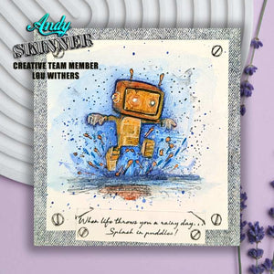 Creative Expressions - Rubber Cling Stamp - Andy Skinner - Bot-ology Rainy Day