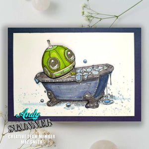 Creative Expressions - Rubber Cling Stamp - Andy Skinner - Bot-ology Wash Your Worries Away