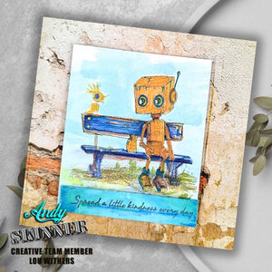 Creative Expressions - Rubber Cling Stamp - Andy Skinner - Bot-ology Spread A Little Kindness