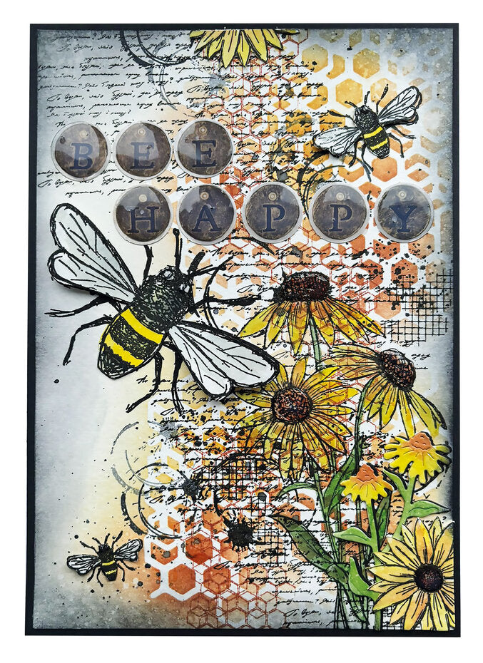 Studio Light - Stencil/Mask - Hazel Eaton - Sweet Bee Memories - Honeycomb