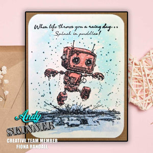 Creative Expressions - Rubber Cling Stamp - Andy Skinner - Bot-ology Rainy Day