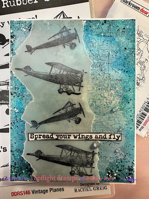 Darkroom Door - Rubber Stamp Set - Vintage Planes