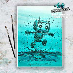 Creative Expressions - Rubber Cling Stamp - Andy Skinner - Bot-ology Rainy Day