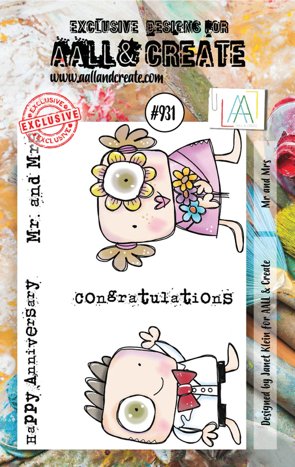AALL & Create - A7 - Clear Stamps - 931 - Janet Klein - Mr. & Mrs. (discontinued)