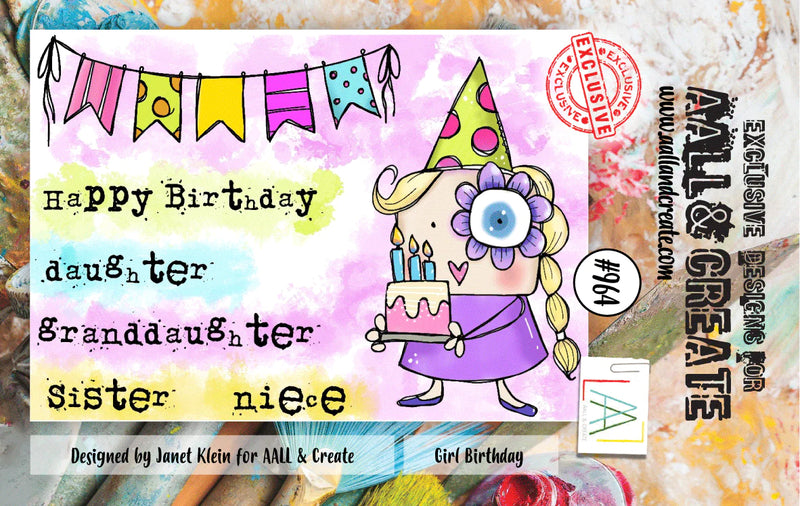 AALL & Create - A7 - Clear Stamps - 964 - Janet Klein - Girl Birthday