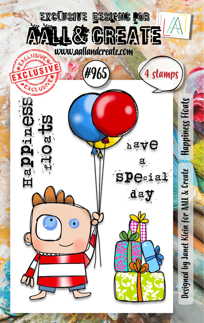 AALL & Create - A7 - Clear Stamps - 965 - Janet Klein - Happiness Floats